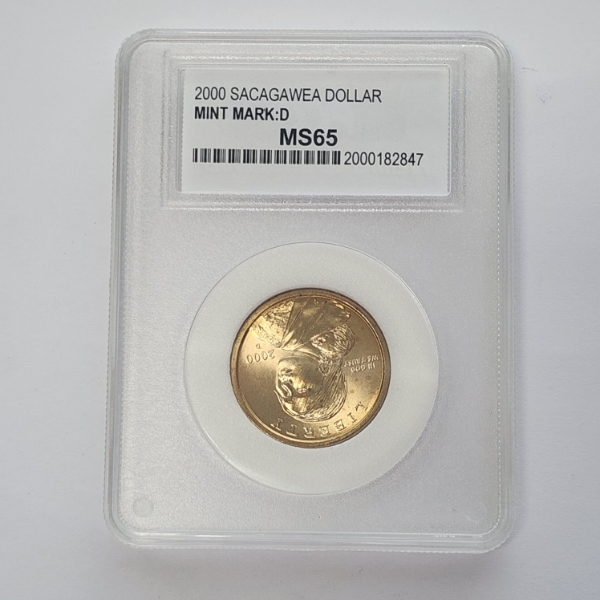 2000-D Sacagawea Dollar Coin - Graded by PCC MS65