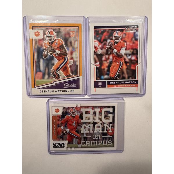 3 - 2017 DESHAUN WATSON ROOKIE Football Cards In Protective Holders - High Grade Cards