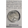 Image 3 : 1935-S Silver Peace Dollar in First Commemorative Mint Display With Stamp