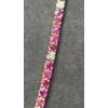 Image 2 : 10K Gold Bracelet With Pink & White Stones Total Weight: 8.4 Grams