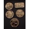 Image 1 : 5 Different .999 Fine Copper One Troy Ounce Coins & Bar