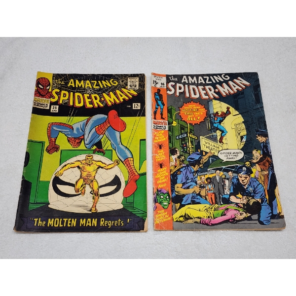 Two Marvel Comics "The Amazing Spider-Man" 12 & 15 Cent Comics #35 & #96 - Perfect Collectors Items!