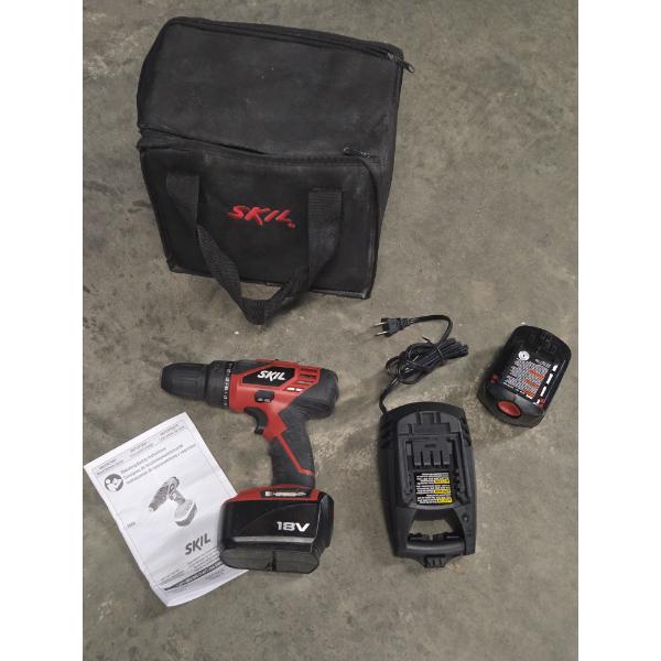 Like New- Skil 18V Cordless Drill, Battery, Charger And Bag