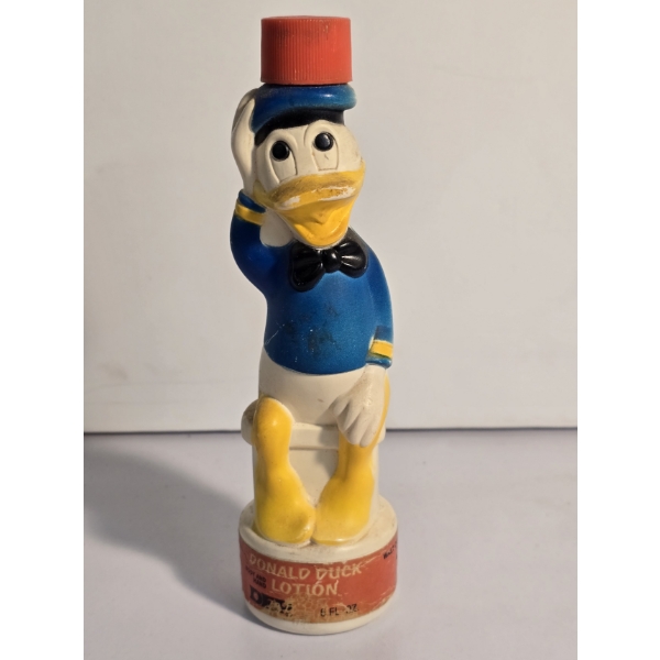 Donald Duck Lotion Bottle with Lotion Still Inside - Approximately 8" Tall