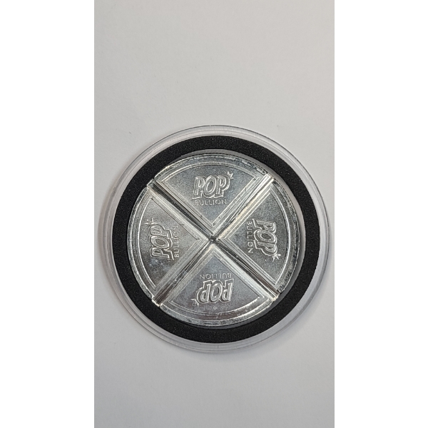 1 Troy Ounce .999 Fine Silver Pop Bullion Divisible Silver Round In Coin Protector 