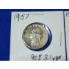 Image 2 : 2 U.S. 90% Silver Coins: 1957 Washington Quarter & 1964 Roosevelt Dime 
