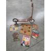 Image 1 : Vintage Toy Collection Including Metal 36''x31'' Push Scooter, Books, & More