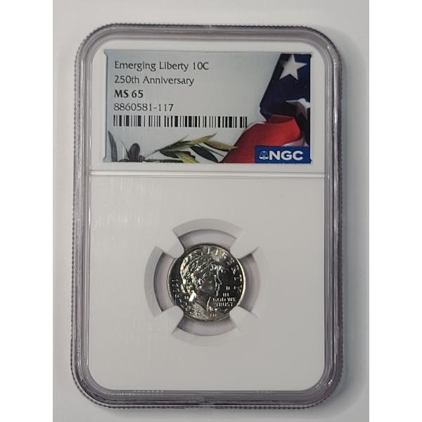 NGC MS 65 1776-2026 250th Anniversary Emerging Liberty Dime