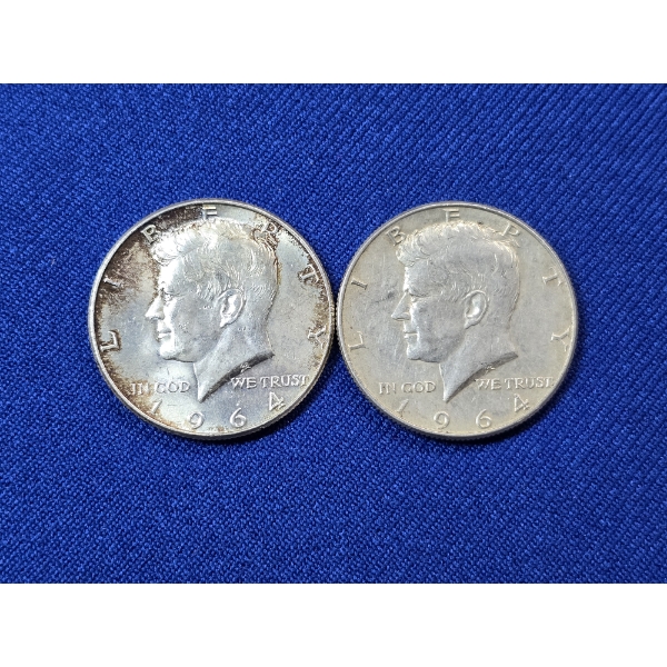(2) 1964 Silver Kennedy Half Dollars - 90% Silver