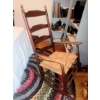 Image 3 : Antique Ladder Back Rocking Chair With Thatch Seat 42" Tall - 23 W