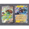 Image 1 : Two Holo Rare Near Mint Pokemon Trading Cards Ft. Black Star Promo Shiny Great Tusk ex & Luxray ex