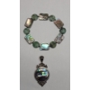 Image 1 : Abalone Shell Inlay Bracelet & Necklace Pendant 