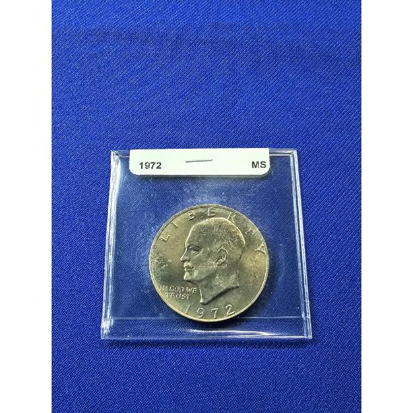 1972 Eisenhower Silver Dollar - Mint State! In Protective Sleeve