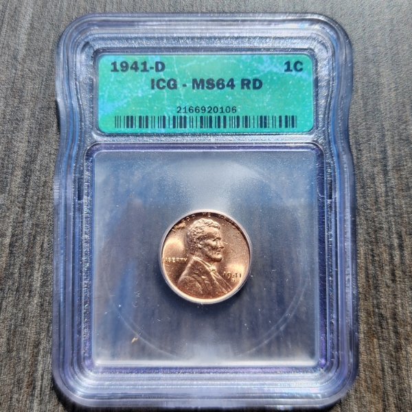 1941-D Lincoln Wheat Cent ICG MS 64 RD