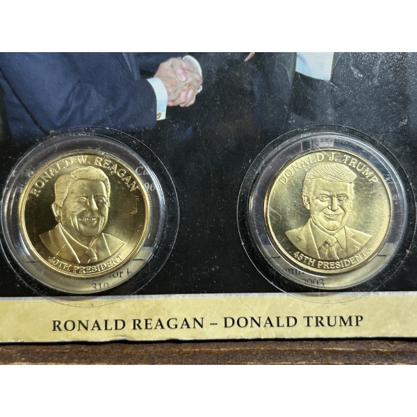 Donald Trump and Ronald Reagan Collectible Coins - 40th president and 45th president 