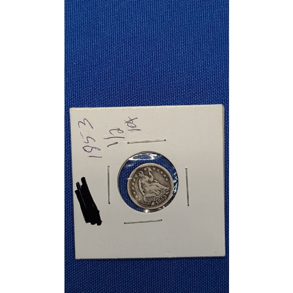 United States 1853 90% Silver Seated Liberty Half Dime With Arrows 