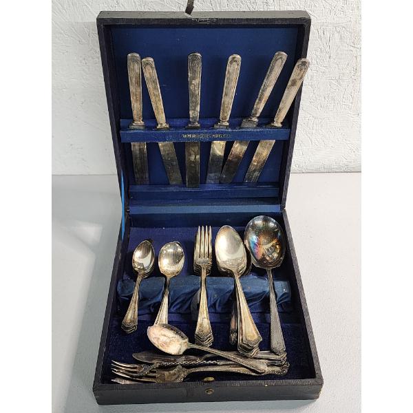Vintage Silver-Plated Set with Case - Total Weight: 3.2lbs