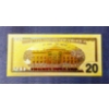 Image 2 : $20 US Currency Gold Foil Note -  24k (.999) Gold Foil  1 Of 7 In The Modern Note Series Offered
