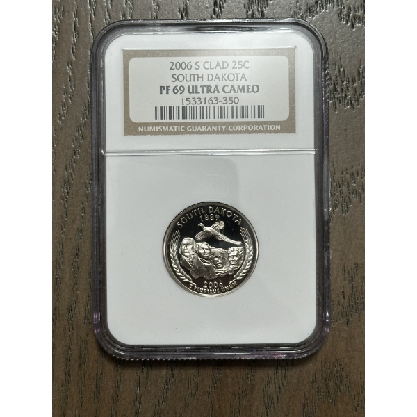 NGC PF69 Ultra Cameo 2006-S Clad State Quarter - South Dakota