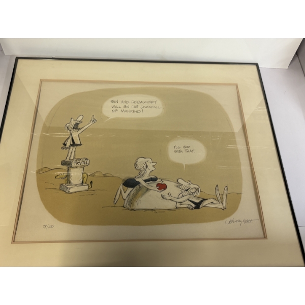 Johnny Hart Limited Edition Signed & Numbered Print in Frame - 1978 - 25x30'