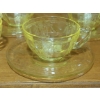 Image 4 : Antique  "Cameo / Ballerina" Depression Glass Cups & Saucers Also Known As "Dancing Girl"  See Desc.