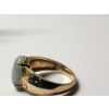Image 4 : 14K Gold Ring with Jade Stone Size 10 TW: 5.4g