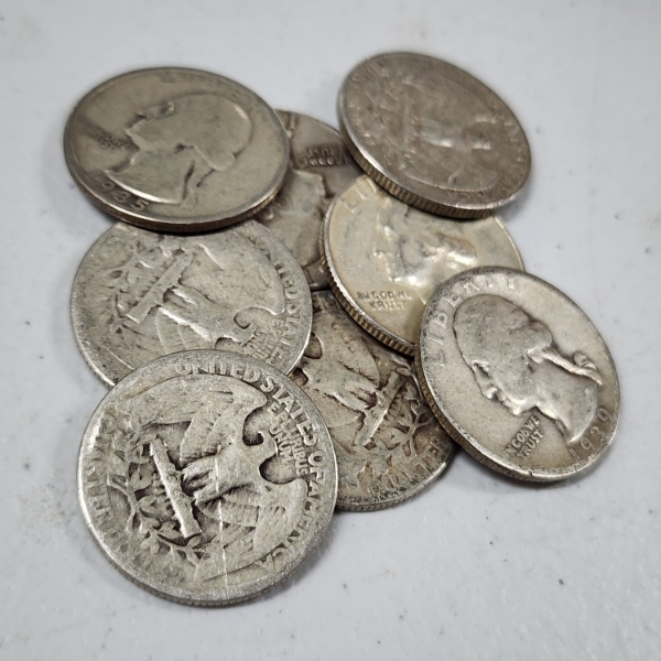 Eight Assorted United States 90% Silver Quarters ~ $2.00 Face Value