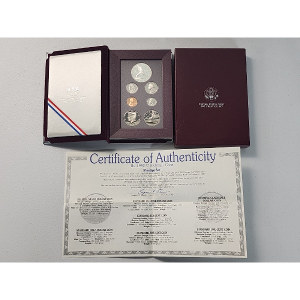 1992 United States Olympic Coin Prestige Set Including Silver Dollar