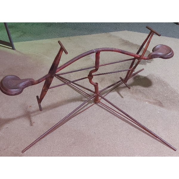 ca 1950s WhirlyGig 2 Seater Childs Pump Spinner Playground Toy - Works Perfectly