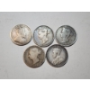Image 1 : 5 Silver Canadian Quarters Total ASW: 0.867 oz
