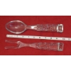 Image 4 : Elegant Set Of Crystal Glass Serving Fork & Spoon 10 Inches Length