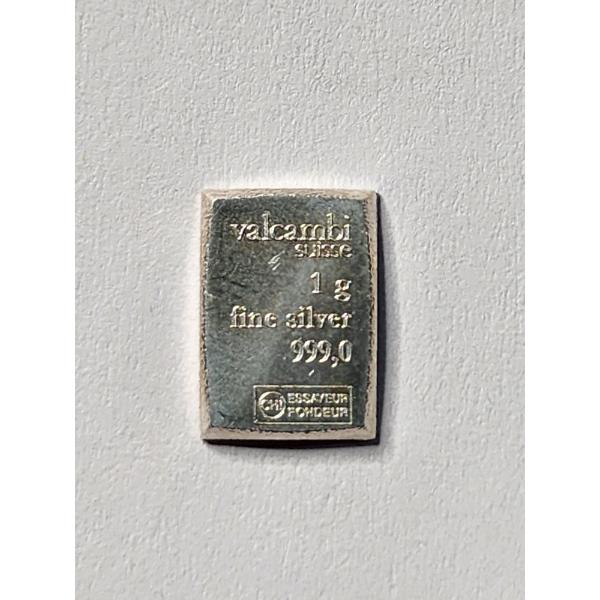 Valcambi Suisse 1 Gram Silver Bar 