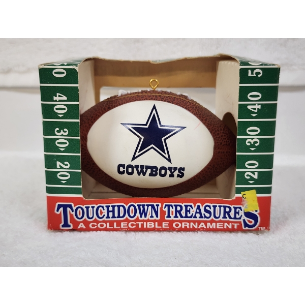 Officially Licensed NFL Touchdown Treasures Dallas Cowboys Mini Football Ornament ~ Still In Box