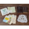 Image 2 : Lot of Vintage Grocery Stamps, Beaded Handbag Purse & Metal Portraits