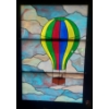 Image 1 : Custom Made Stained Glass Leaded Window  As Shown - 40 x 28 - Needs Minor Repair - See Pics