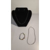 Image 1 : (2) Sterling Silver Chain Necklaces & Sterling Silver Funky Bracelet 