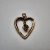 Image 2 : 10K Gold Open Heart Pendant with Teardrop Brown Stone - Total Weight: 3.0g
