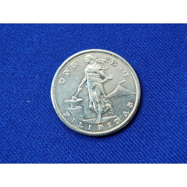 1907-S Philippines United States One Peso Silver Coin ASW: 0.5144 oz 