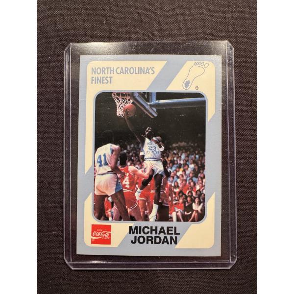 1989 Michael Jordan Coca-Cola College Basketball Card in Protective Holder - Mint