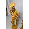 Image 6 : Vintage Artmark 14" Tall Asian Couple Resin Figurines Made In Italy 