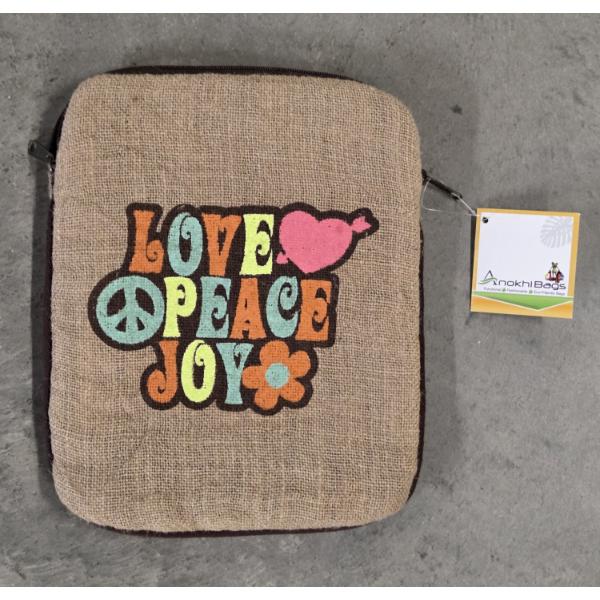  Classic Boho Jute Padded Zip Pouch For Travel Or Storage! 