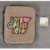 Image 1 :  Classic Boho Jute Padded Zip Pouch For Travel Or Storage! 