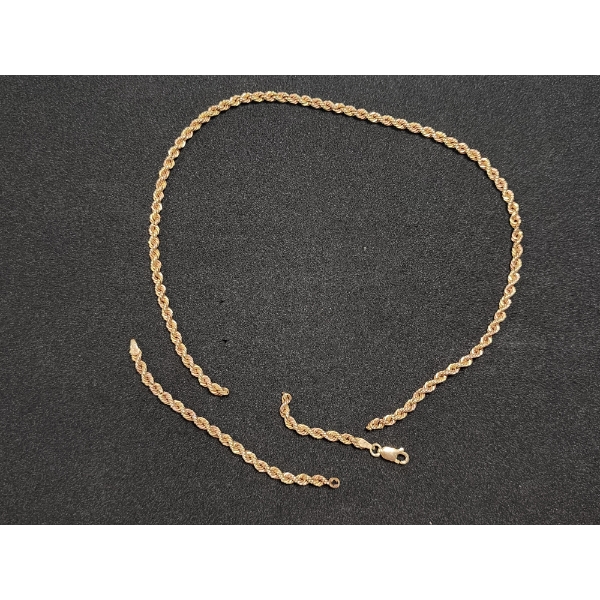 10K Gold Twist Chain Necklace (Damaged) - Total Weight: 4.7g