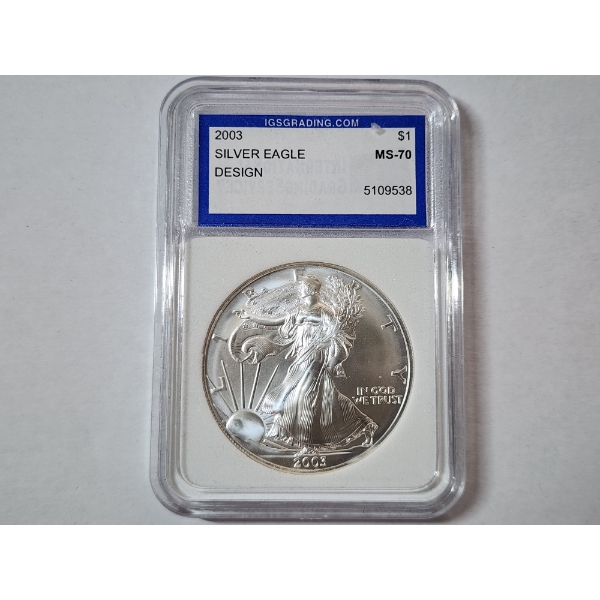 2003 American Silver Eagle - 1 oz .999 Fine Silver - IGS MS70