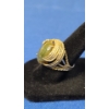 Image 2 : Vintage 14K Gold Ring With Jade & Rope Design - Size 6 - Weight: 7.9g