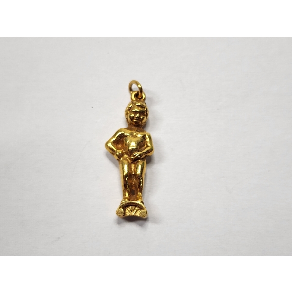 8K Gold Manneken Pis Charm Brussels Souvenir Pendant - TW: 3.4g - See Description! 