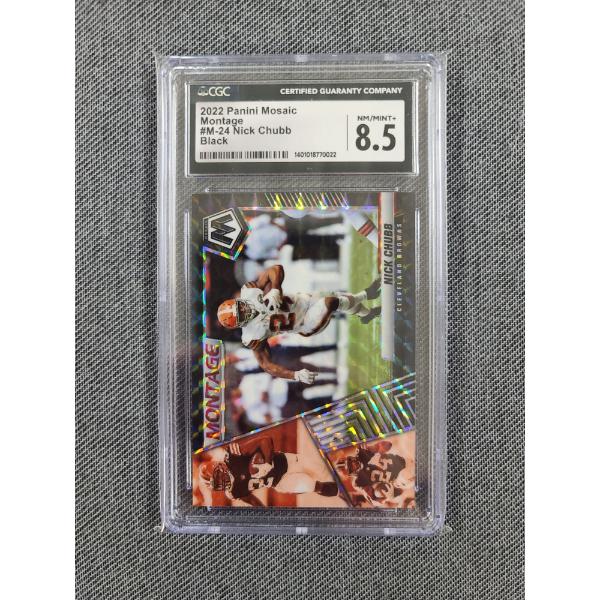 CGC 8.5 NM/Mint 2022 Panini Mosaic Montage #M-24 Nick Chubb Black - 1 OF 1