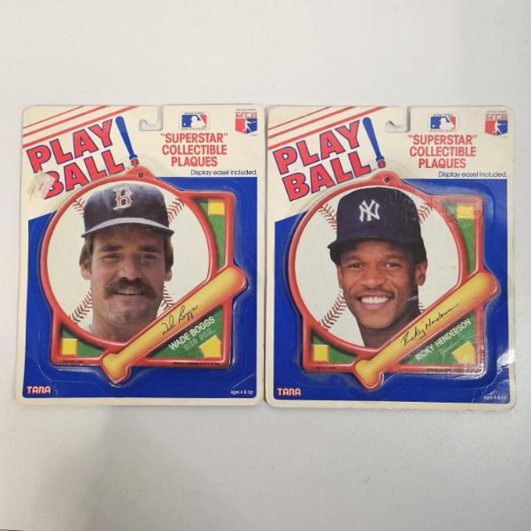 Vintage 1989 MLB Play Ball! Wade Boggs And Rickey Henderson Collectible Plaques