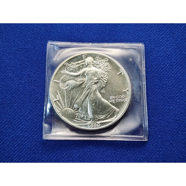 1990 $1 Silver American Eagle 1oz Fine Silver