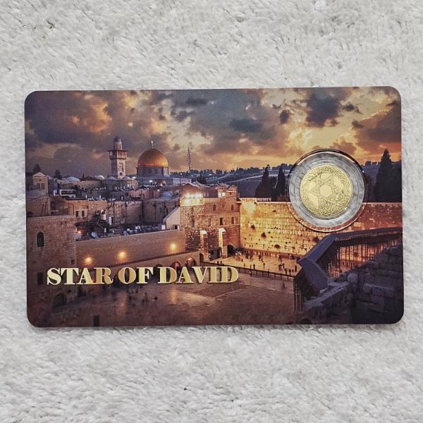 Republic Of Liberia 2026 Star Of David 12 Dollars 99.99% 9999 Fine Gold Coin Card - 1/1000 oz AGW